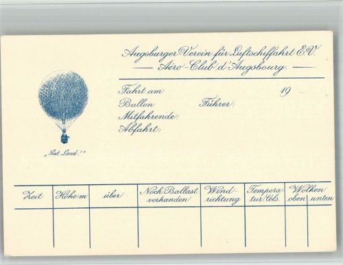 Augsburg Verein für Luftschifffahrt Aero Club