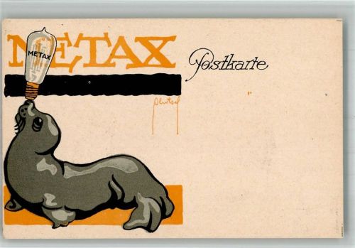 Metax Lampe Werbung sign. Ernst Deutsch-Dryden Motivkarte Kunstgeschichte Wien BOAKC