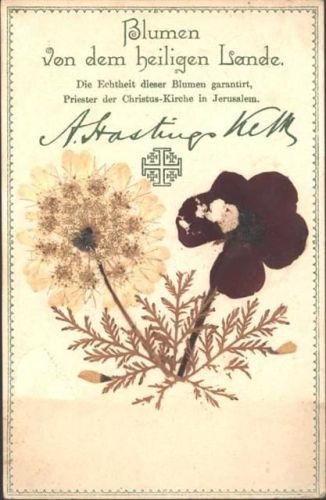 Jerusalem AK mit vom Priester der Christus-Kirche in Jerusalem garantierten echten Blumen aus dem heiligen Land