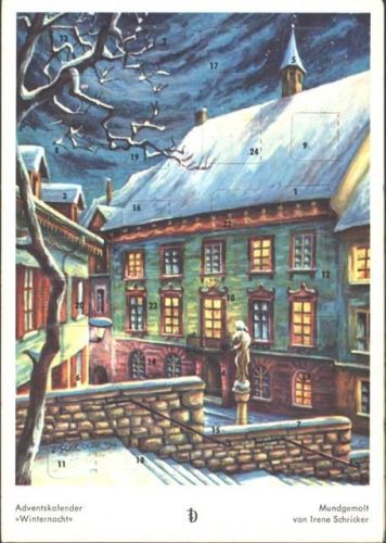 Adventskalender mundgemalt von Irene Schricker