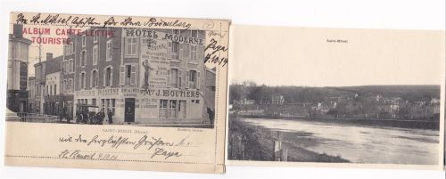 Saint-Mihiel ausziehbarer Papierstreifen Hotel Moderne Oldtimer Album Carte-Lettre