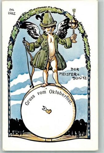 München sign. IVI Diez Der Meisterschütz Engel