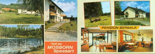 Mosborn Gasthaus Cafe Pension Berbalk Innen- und Aussenansicht Klappkarte