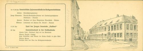 Bischofswerda Kirchgemeindetag Klappkarte sign. WR Klappkarte Künstlerkarte