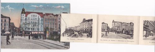 Lemberg ausziehbarer Papierstreifen Halicki-Platz Walowagasse Litfaßsäule Sapiecha Gasse Marienplatz Sykstuskagasse Mickiewicz Monument Akademischer Platz St. Elisabeth Kirche Hetman'sche Anlagen Wisniewski Monument