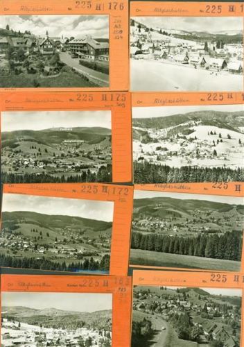 79868 W7828 Altglashütten , Schwarzw Lot mit 37 Musterkarten Original aus dem Metzverlag Bestellvorgänge Auflagenzahlen