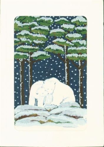 echt Seide gewebt mit Passepartout 11,0 x 15,1 cm