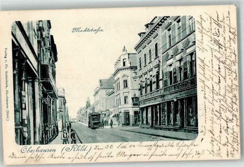 Oberhausen 1900 Marktstraße Straßenbahn
