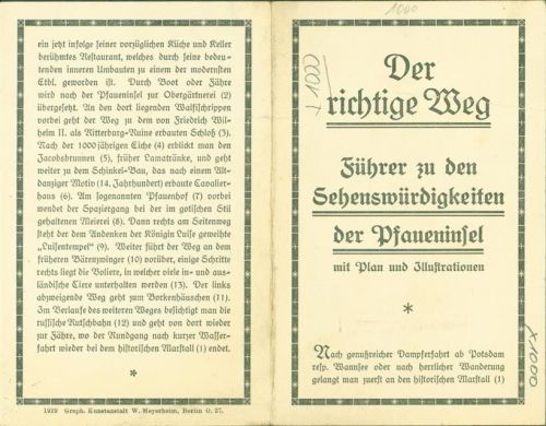 Wannsee Pfaueninsel Havel Reiseführer Klappkarte
