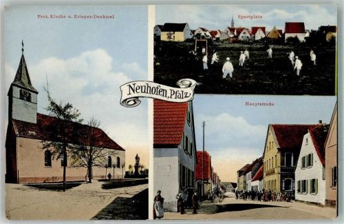 Neuhofen 1919 Ev. Kirche Kriegerdenkmal Sportplatz