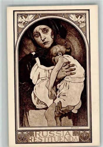 Jugendstil Russia Restituenda Mutter und Kind Hollarotypia Neubert