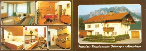 Alterschrofen Ferienhaus Neuschwanstein Innen- und Aussenansicht Klappkarte