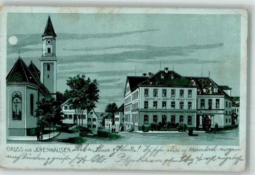 Ichenhausen 1906 Lithographie Gasthaus zum weißen Roß