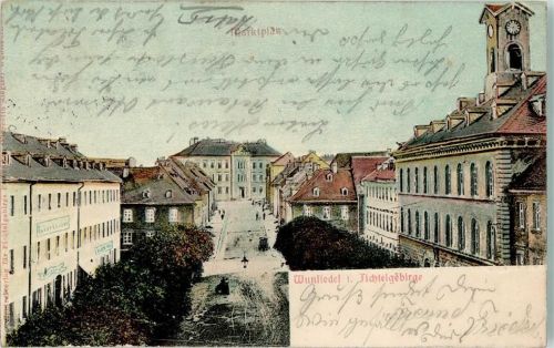 95632 W8592 Wunsiedel 1908 Relief AK Marktplatz