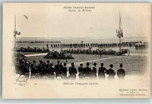 Betheny Fetes Franco-Russes de 1901 Manöver Nr. 22 Kompagnie Cyclists Fahrrad Militär Frankreich 1901