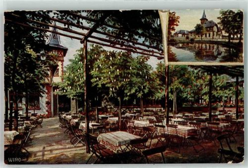 Ernsee 1915 Gasthaus Waldschlößchen Gartenwirtschaft Wiro Nr 2440A Wiedemanns Künstlerkarte