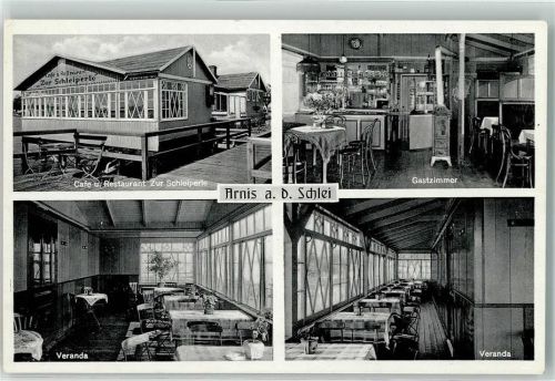 Arnis Gasthaus Cafe Restaurant zur Schleiperle Gastzimmer Veranda