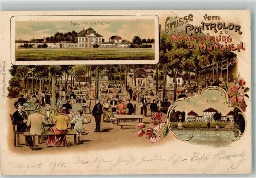Nymphenburg 1900 Gasthaus zum Controlor Gartenwirtschaft