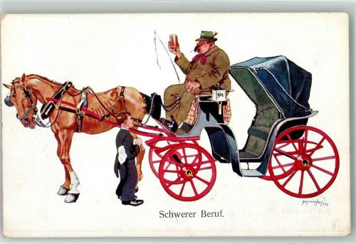 Schwerer Beruf Kutscher Einspänner Bierkrug BKW I Nr 927-5