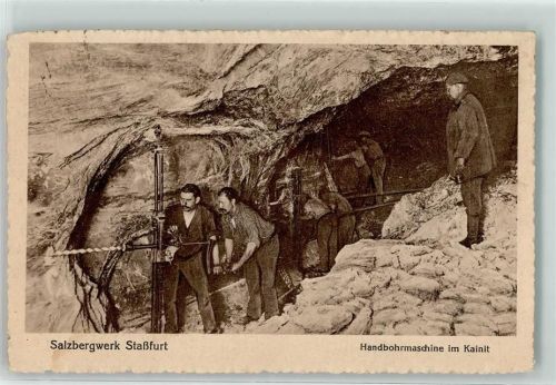 Staßfurt 1923 Handbohrmaschine im Kainit AK