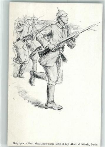 W1000 Berlin Mitte Soldaten Uniform Verein für Kindervolksküchen Liebermann, M. Künstlerkarte