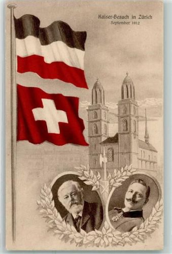 Zürich 1912 Fahne Kaiser Besuch