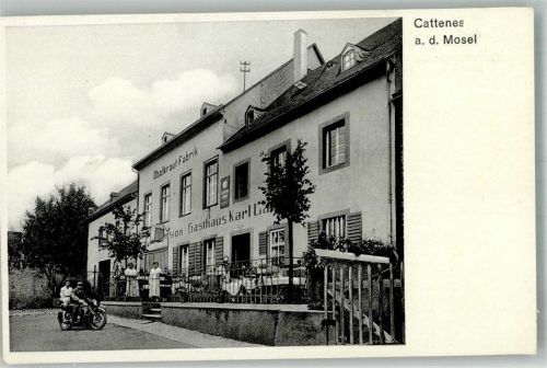 Kattenes Gasthaus Langen Emailleschild Motorrad