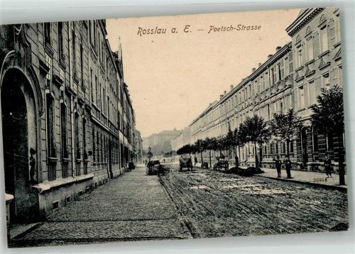 Roßlau 1911 Poetsch-Strasse Bahnpost Aschersleben- Zug 683