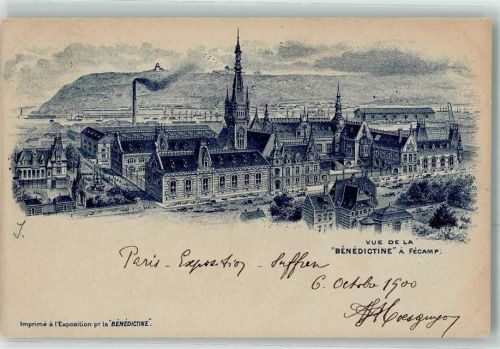 Fecamp Benedictine Kräuterlikör Fabrik Alkoholwerbung 1900
