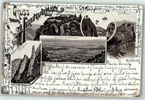 Thale 1898 Rosstrappfelsen Bismarckstein Hirschgrund Hexentanzplatz