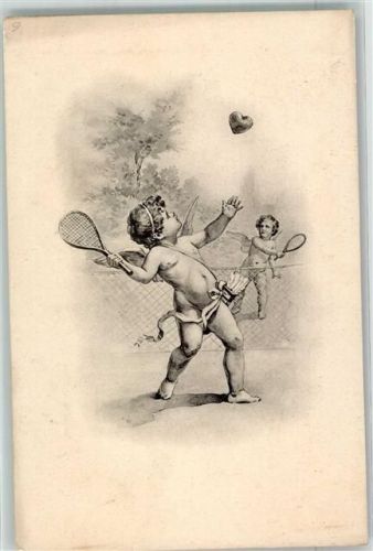1900 Engel Tennis mit einem Herzen spielen Verlag Rafael Neuber Serie 1656