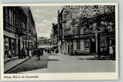 Bottrop Blick in die Hansastraße Flurkreuz Oldtimer