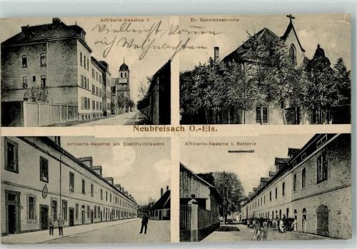 Neuf-Brisach Artillerie Kaserne Ev. Garnisonskirche Kaserne a. Elektrizitätswerk