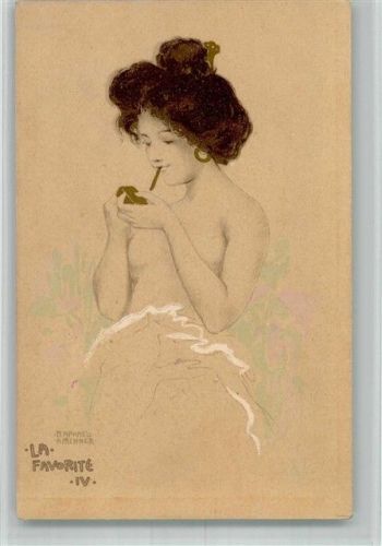 1900 Jugendstil La Vavorite IV Frauenschönheit Zigarette Erotik