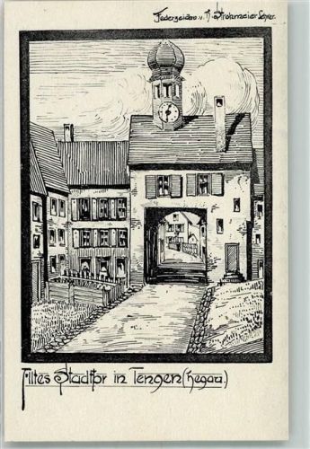 Tengen Altes Stadttor Federzeichnung Strohmeier