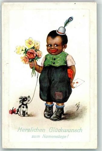 1912 Namentag sign. Willi Scheuer Kind Humor AK