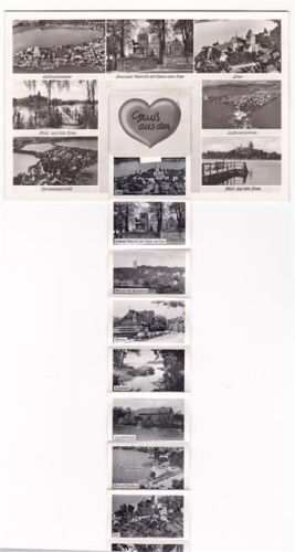 Ratzeburg ausziehbarer Papierstreifen Fliegeraufnahme Dom Denkmal Heinrichs des Löwen Wasserturm Fährhaus Jugendherberge Ansveruskreuz