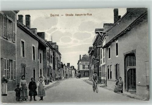 Beine 1915 Straße Asson la Rue Etablissement Fahrrad Kinder Feldpost 11. Inf. Div.