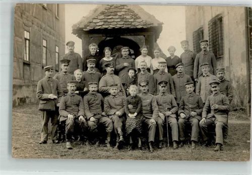 Schlitz Gruppenfoto Soldaten Uniform Ort handschriftlich