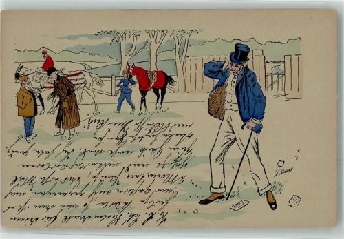 Pferderennen Sager, Xavier 1904 Künstlerkarte