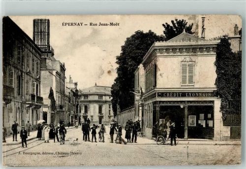 Epernay Rue Jean Moet Geschäft Credit Lyonnais Fahrrad