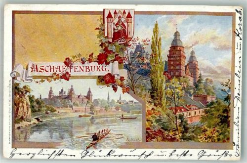 63739 W8750 Aschaffenburg 1899 Lithographie sign. Hock A.