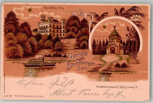 Berg 1900 Kgl. Schloss Gedächniskirche König Ludwig II.