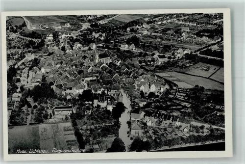 37235 W3436 Hessisch Lichtenau Foto AK Fliegeraufnahme Ev. Stadtkirche