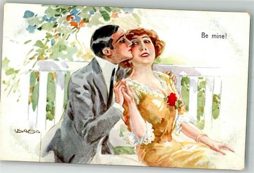 1918 Liebespaar Küsse Be mine Verlag WS + SB 1367