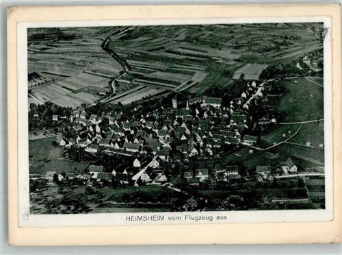 Heimsheim Fliegeraufnahme Original aufmontierte Verlagsmusterkarte