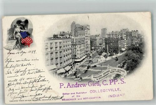 New York City 1899 Foto AK Madison Square Fith Avenue und Broadway