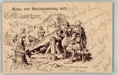 1901 Zeug- und Stuckmeistertag 14. Jahrhundert sign. Hoffmann, Anton