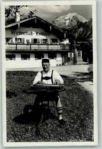 Schönau Gasthaus Kohlhiesl Zither Tracht Zitherfranzl Foto Ammon Nr 8013