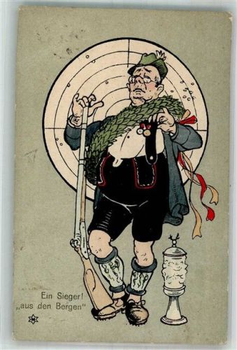Ein Sieger aus den Bergen , Pokal, Gewehr Siegeskranz Schützen 1906